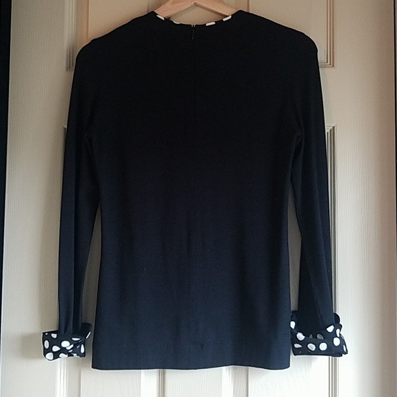 Akris Punto 6 Black Long Sleeve Polka Dot Top - Picture 2 of 7
